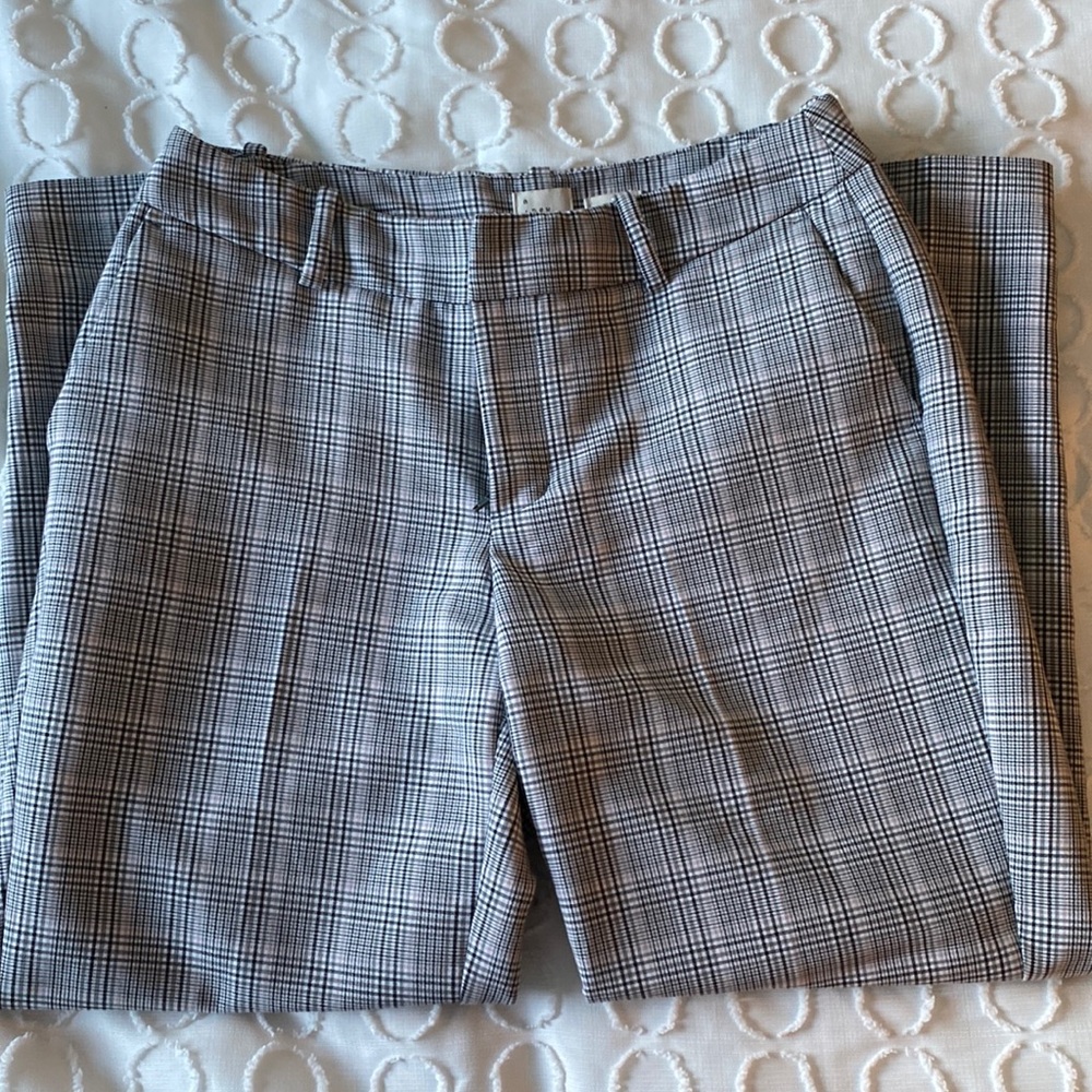 Plaid ankle dress pants